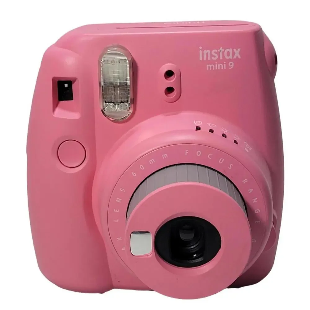 Fujifilm Instax Mini 9 Flamingo Pink Instant Camera No Battery Cover TESTED